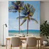 Two Palm Trees Azure Beachfront Wallpaper Mural 8