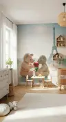 Teddy Bears Eiffel Tower Romance Wall Mural 7