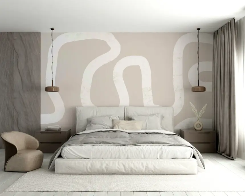 Winding Path Beige Wall Mural - 2312211