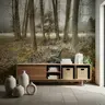 Autumn Forest Bench Wall Mural 7