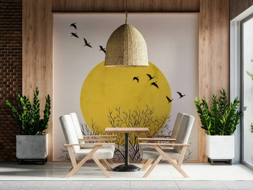 Birds at Sunrise Wall Mural