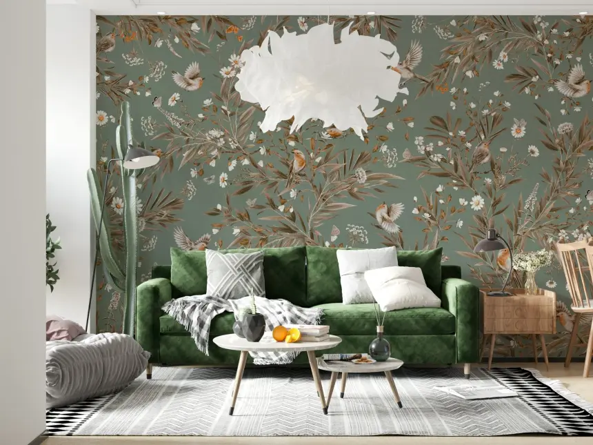 Birds & Blooms Symphony Wall Mural