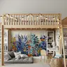 Colourful Stylized Birds and Foliage Wall Mural 5