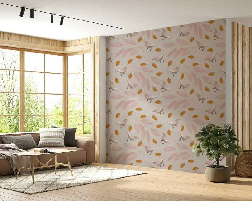 Birds & Leaves Wallpaper - 2983576