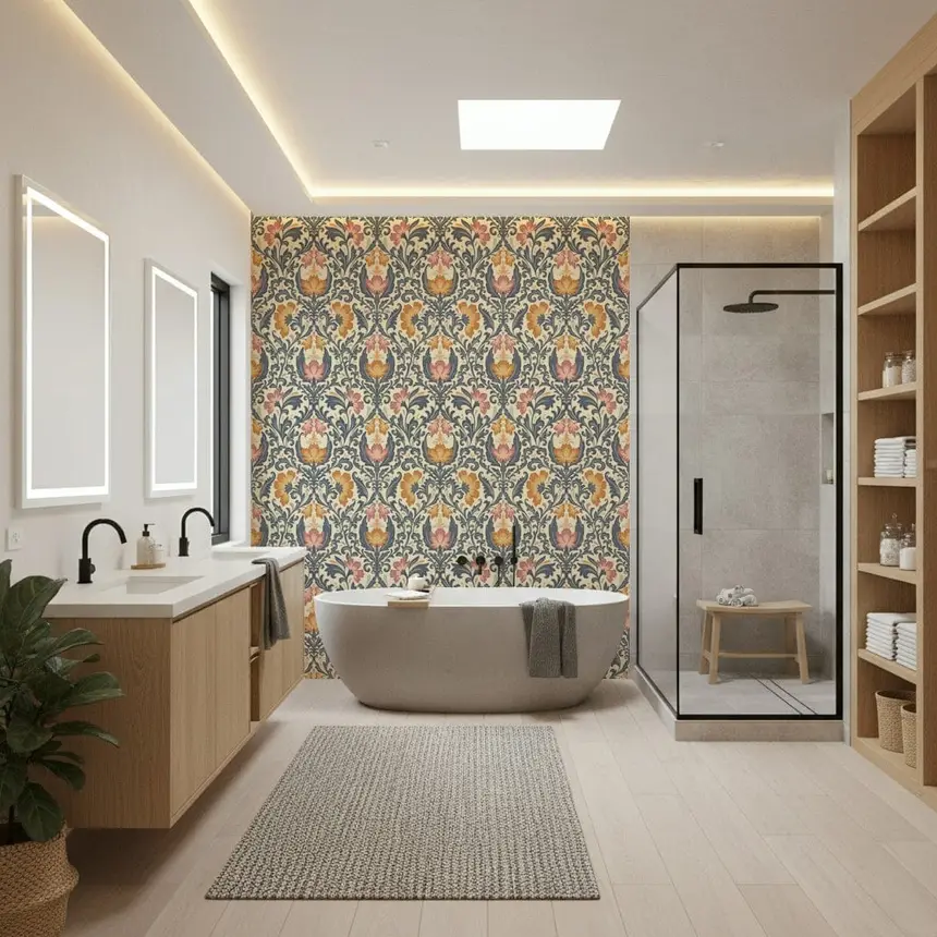 Bloom Damask Wallpaper