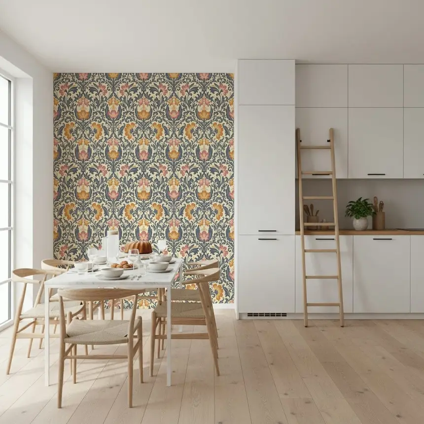 Bloom Damask Wallpaper