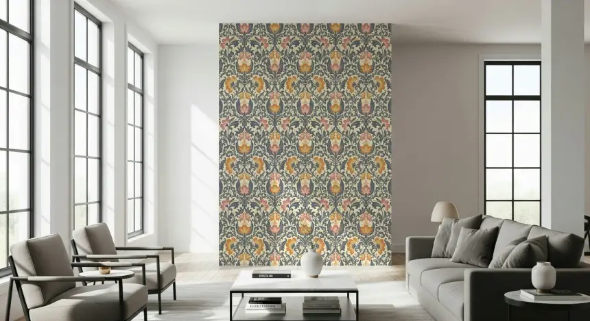 Bloom Damask Wallpaper
