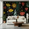 Midnight Bloom Artistic Floral Pattern Wall Mural 8