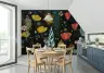 Midnight Bloom Artistic Floral Pattern Wall Mural 7