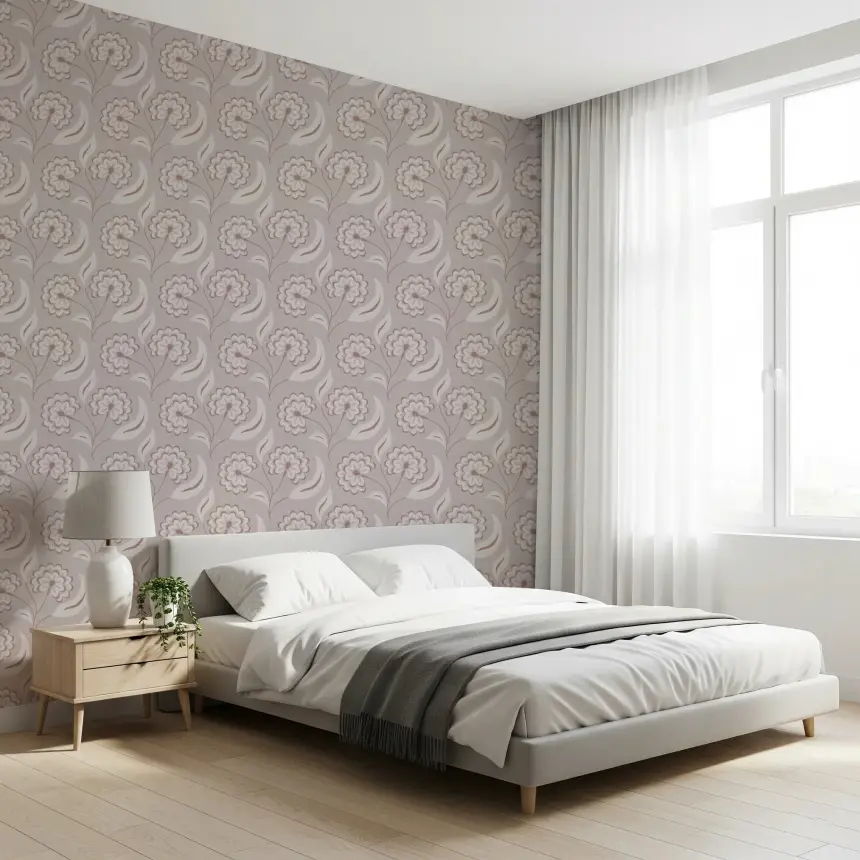 Bloomscape Beige Wallpaper