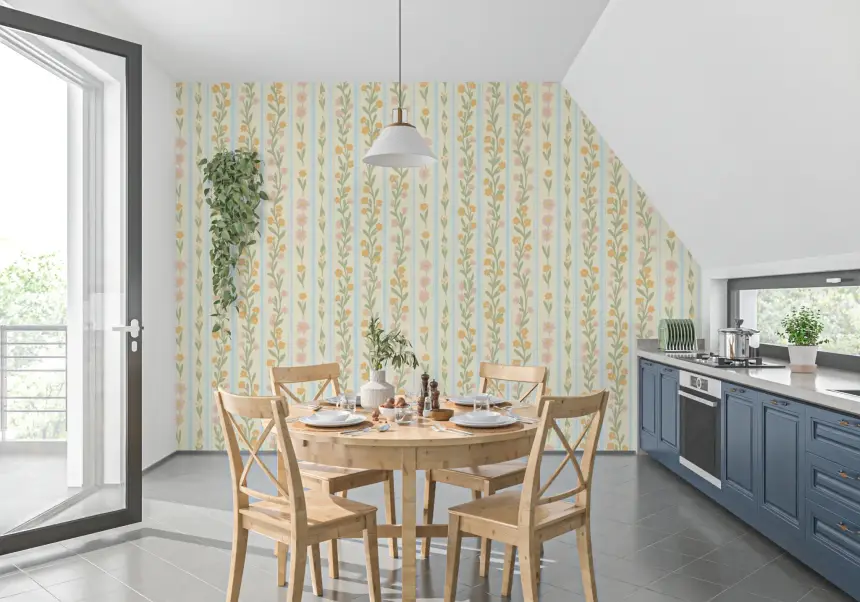 Blossom Stripes Wallpaper