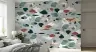 Teal Terracotta Irregular Terrazzo Pattern Wallpaper 6