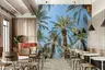 Sun Drenched Palm Tree Canopy Blue Wallpaper 8