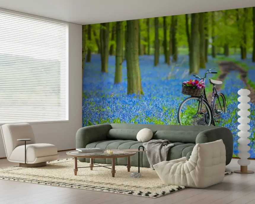 Bluebell Bike Ride Wall Mural
