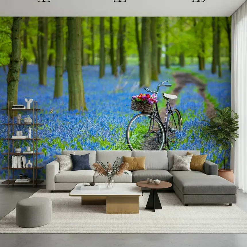 Bluebell Bike Ride Wall Mural