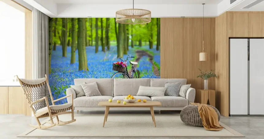 Bluebell Bike Ride Wall Mural