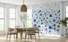 Serene Blue Pink Watercolour Wildflower Wall Mural 6