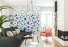 Serene Blue Pink Watercolour Wildflower Wall Mural 7
