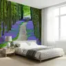 Forest Path Bluebell Flower Wall Mural 7