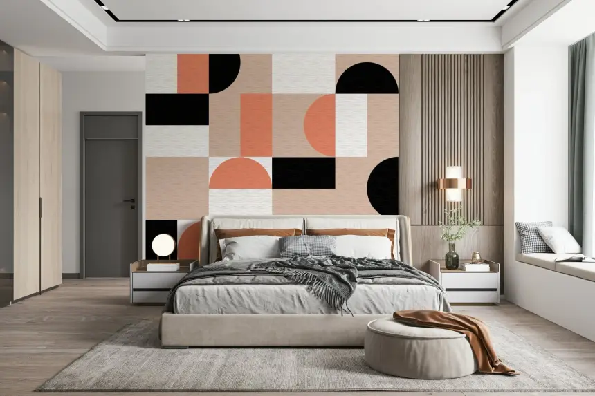 Blush Geometry Wall Mural