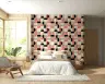 Geometric Pattern Blush and Black Wallpaper 7