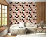 Geometric Pattern Blush and Black Wallpaper 8