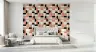 Geometric Pattern Blush and Black Wallpaper 6