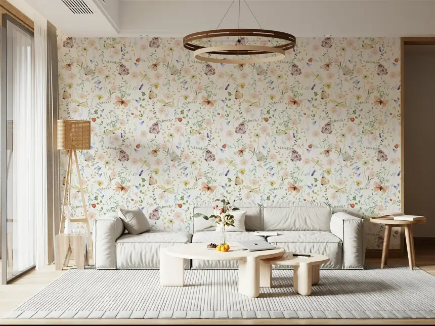Blush Meadow's Whisper Wallpaper