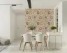 Blush Pink Midcentury Scattered Floral Wallpaper Mural 6