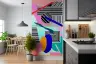 Abstract Geometric Maze and Vibrant Color Blocks Wallpaper 8