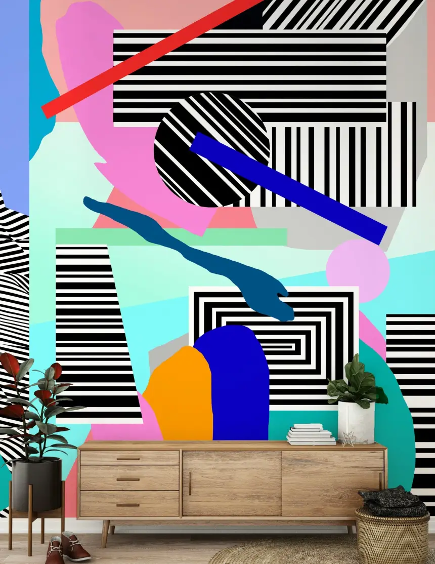 Pop Geometry Wall Mural