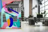 Abstract Geometric Maze and Vibrant Color Blocks Wallpaper 6