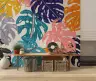 Vibrant Abstract Monstera Leaf Wallpaper 6