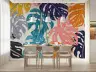 Vibrant Abstract Monstera Leaf Wallpaper 8