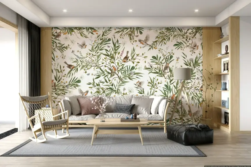 Botanical Aviary Wall Mural