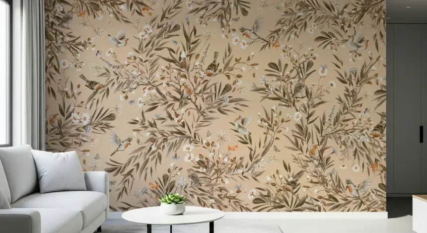 Botanical Birdsong Wall Mural