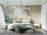 Ethereal Botanical Leaf Wall Mural with Distressed Texture 6