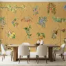 Yellow Botanical Lattice Wallpaper 6
