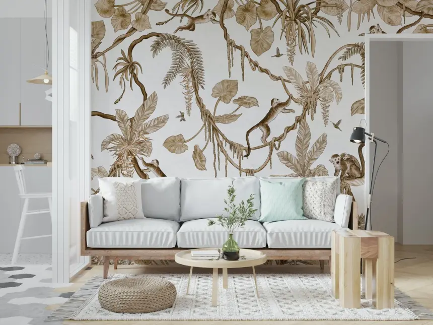 Botanical Monkeys Wall Mural