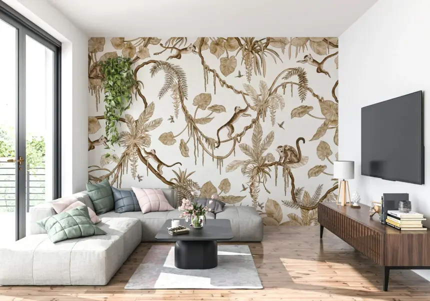 Botanical Monkeys Wall Mural