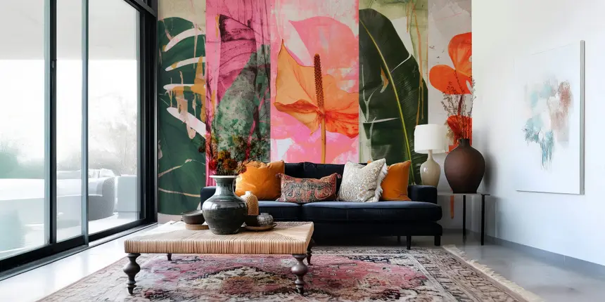 Vivid Botanical Patchwork Wall Mural -2714205