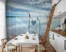 Coastal Serenity Beach with Woven Heart Wall Mural 8