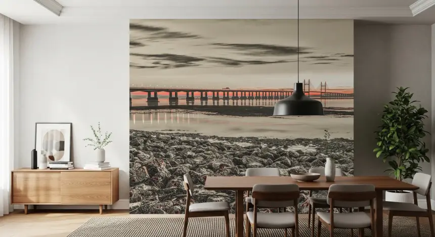 Bridge at Dusk Wall Mural