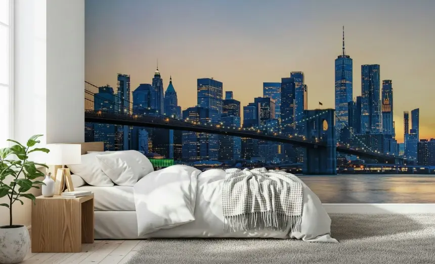 Brooklyn Bridge Dusk Wall Mural