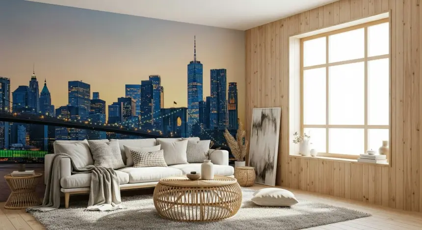 Brooklyn Bridge Dusk Wall Mural