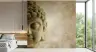 Spiritual Buddha Sculpture Wall Mural in Earthy Tones 7
