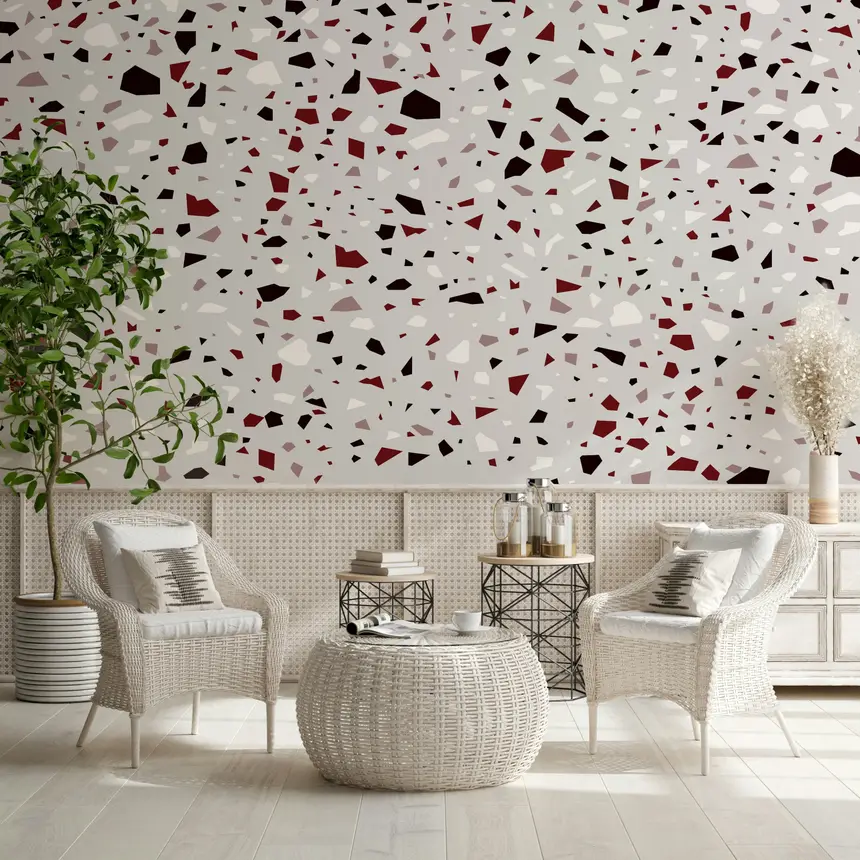 Mosaic Burgundy Burst Wall Mural -2742099