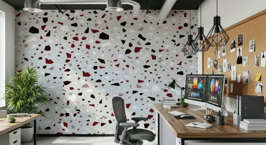 Mosaic Burgundy Burst Wall Mural -2742099