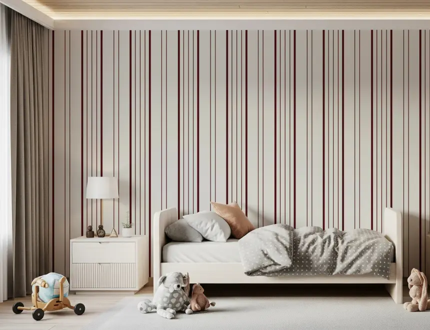 Burgundy Stripe Wallpaper