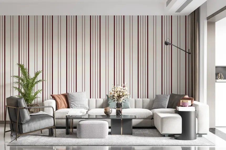 Burgundy Stripe Wallpaper